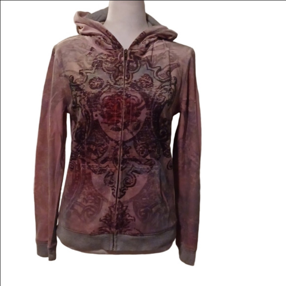 🌺Pink Patterned Zip-Up Hoodie - Picture 7 of 9